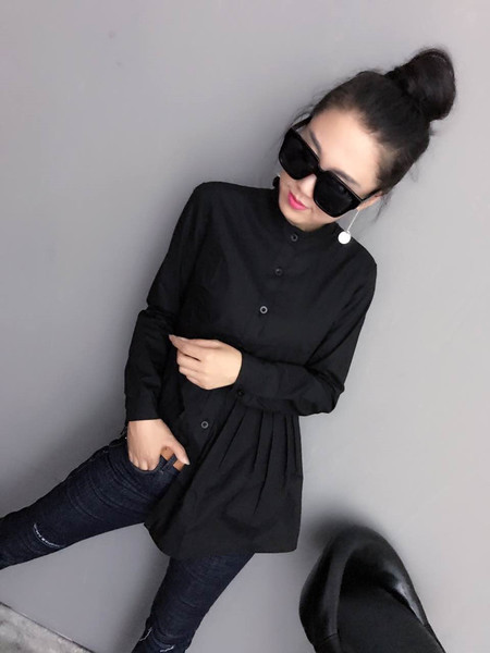 Cămașă elegantă de damă în trei culori cu lungime asimetrică