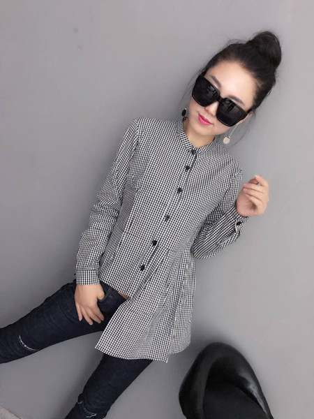 Cămașă elegantă de damă în trei culori cu lungime asimetrică