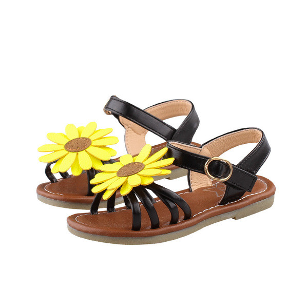 Sandale moderne pentru fete pentru copii cu decor 3D mare in trei culori