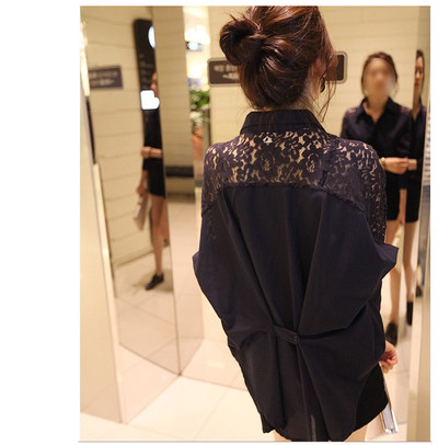 Cămașă lungă de damă elegantă în alb-negru, cu broderie și buzunare decorative