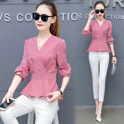 Cămașă elegantă de damă cu decolteu în V în trei culori