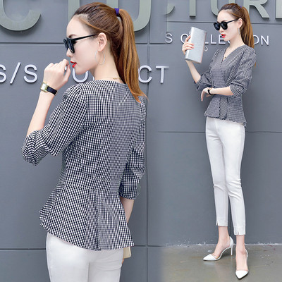 Cămașă elegantă de damă cu decolteu în V în trei culori