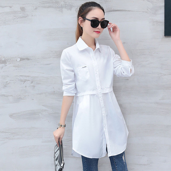 Дамска дълга карирана риза с дълъг ръкав в три цвята