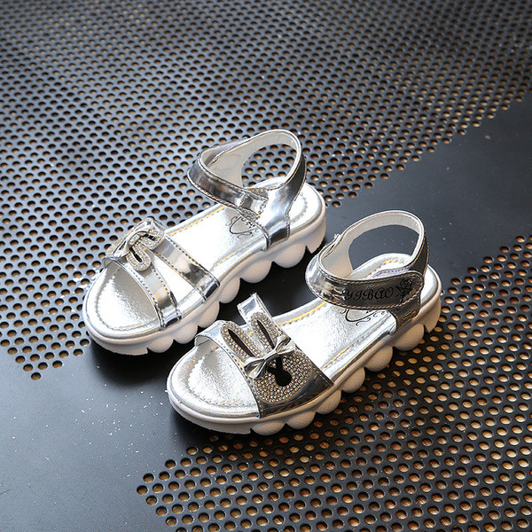 Sandale copii moderne pentru fete cu decor si pietre in doua culori