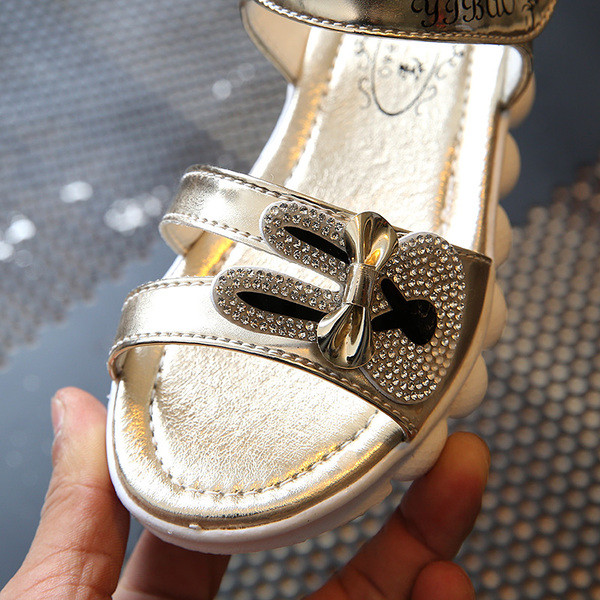 Sandale copii moderne pentru fete cu decor si pietre in doua culori