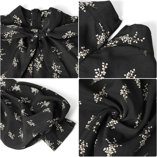 Cămașă de damă cu mâneci lungi ca un felinar în două culori