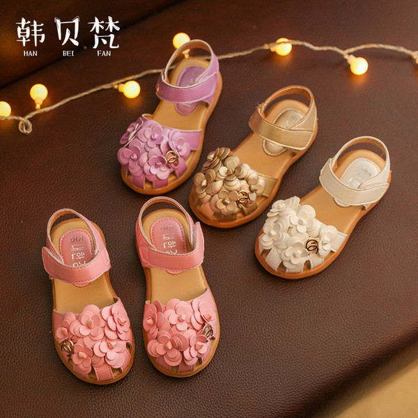 Sandale casual pentru copii delicate cu flori in mai multe culori