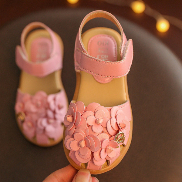 Sandale casual pentru copii delicate cu flori in mai multe culori