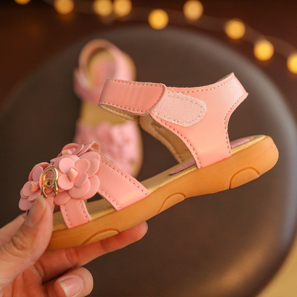 Sandale casual pentru copii delicate cu flori in mai multe culori