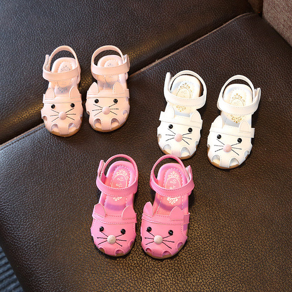 Sandale pentru copii interesante pentru fete cu urechi in trei culori