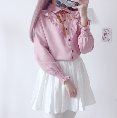 Cămașă de damă cu elastic pe mâneci în două culori potrivită pentru utilizarea de zi cu zi