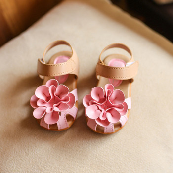 Нежни детски ежедневни сандали за момичета с 3D цвете в три цвята