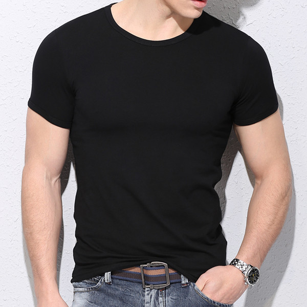 Tricou simplu subțire pentru bărbați, cu mâneci scurte, în diferite culori