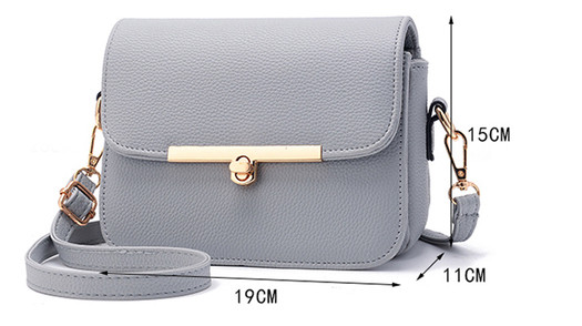 Geantă mică, simplă, din piele ecologică, cu curea lungă, în diferite culori