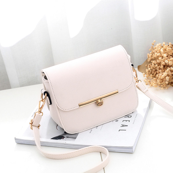 Geantă mică, simplă, din piele ecologică, cu curea lungă, în diferite culori