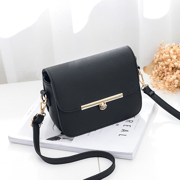 Geantă mică, simplă, din piele ecologică, cu curea lungă, în diferite culori