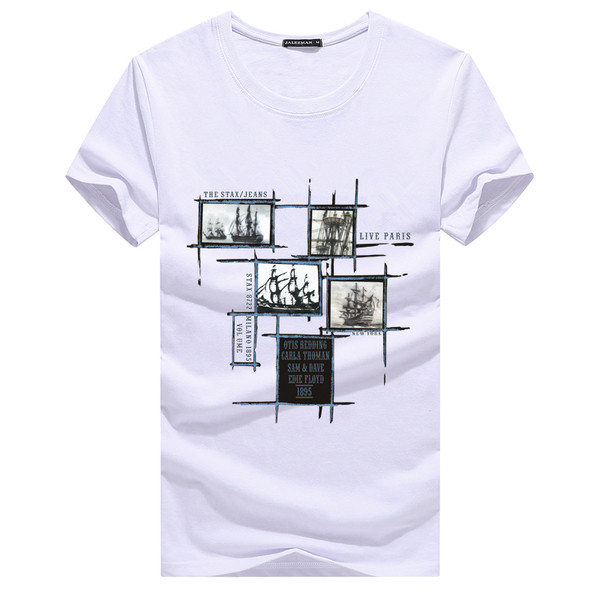 Актуална мъжка щампована тениска с къс ръкав