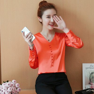 Cămașă elegantă de damă cu decolteu în V și nasturi decorați în diferite culori