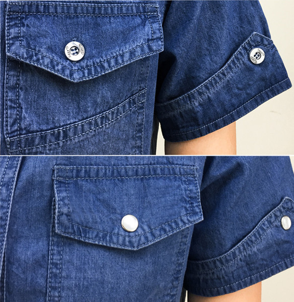 Cămașă casual de vară cu mâneci suflecate și buzunare decorative în mai multe culori