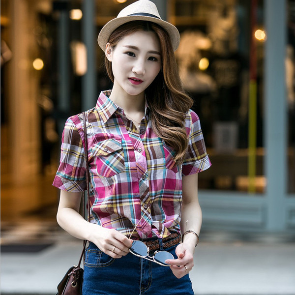 Nyári kockás ing különböző színekben, rövid ujjal