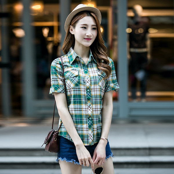 Nyári kockás ing különböző színekben, rövid ujjal