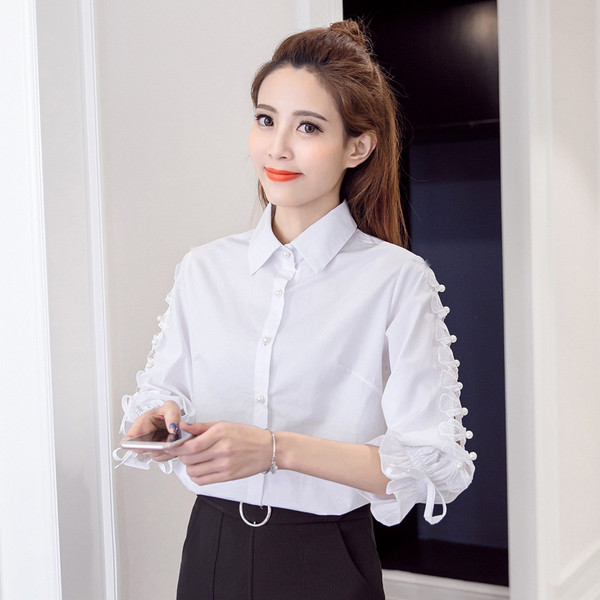 Cămașă de damă în trei culori cu panglici de dantelă pe mâneci