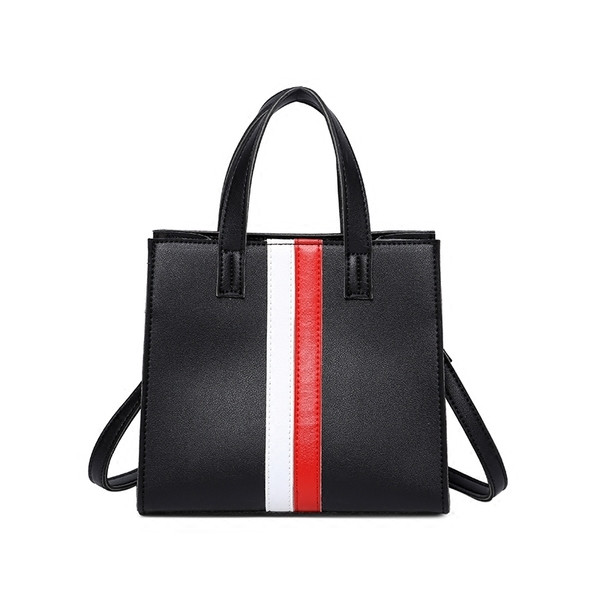 Geanta de dama eleganta cu bareta scurta si lunga decorata cu panglici colorate