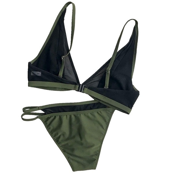 Актуален бански кост`м за дамите от две части с прозрачен мотив