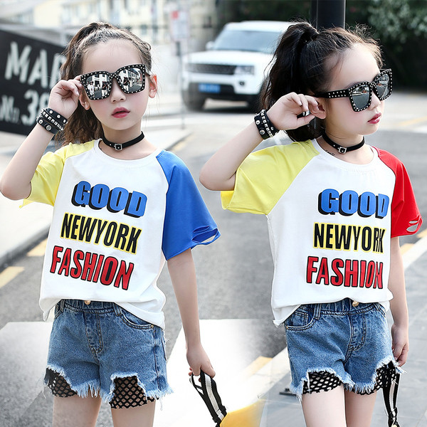 Stílusos gyerek póló lányoknak felirattal 3/4 ujjal, két színben