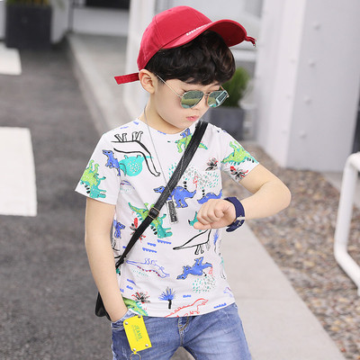 Tricou copii din bumbac pentru un baiat cu imprimeu in trei culori