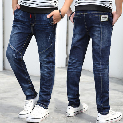 Blugi de copii pentru baieti in culori inchise si deschise cu buzunare si imprimeu