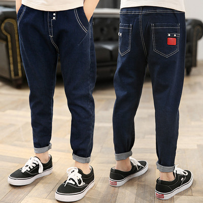 Gyermek farmernadrág fiúknak különböző színekben felirattal és nyomattal