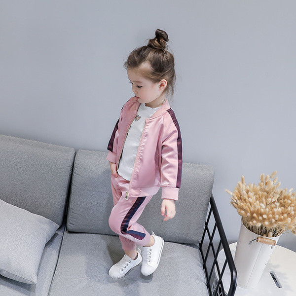 Παιδικό αθλητικό σετ δύο τεμαχίων φούτερ με κολάρο και παντελόνι σε δύο χρώματα