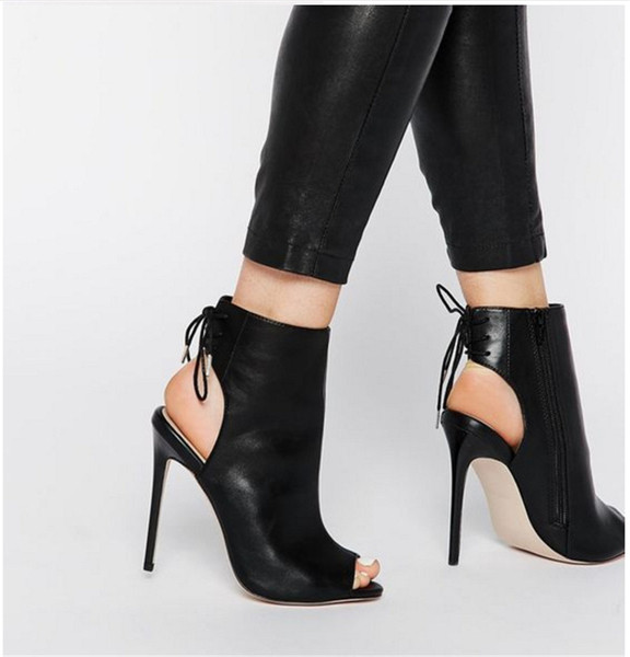 Sandale elegante de dama cu toc inalt din piele ecologica