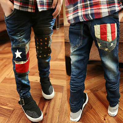 Blugi de copii pentru baieti cu imprimeuri si broderii diferite