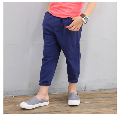 Детски стилен панталон в три цвята с джобове и щампа
