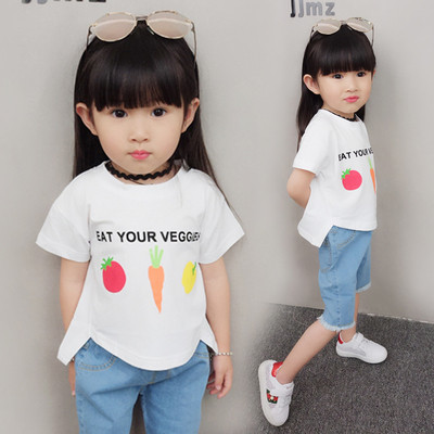 Casual children`s t-shirt with white applique