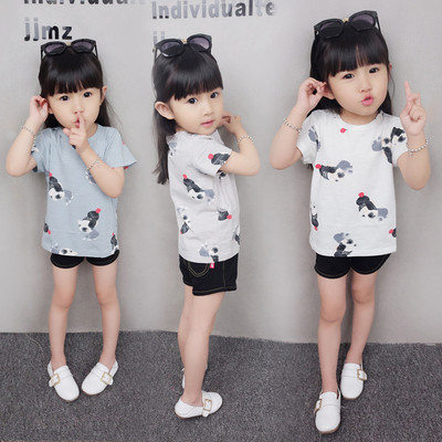 Модерна детска тениска за момичета с апликация в три цвята