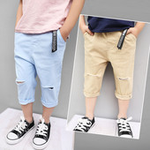 Pantaloni de vara copii 7/8 cu motive rupte in culori vii