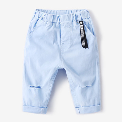 Pantaloni de vara copii 7/8 cu motive rupte in culori vii