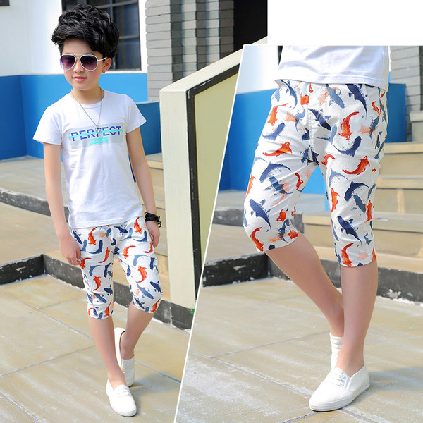 Nyári gyermek nadrág élénk színekben, mintával