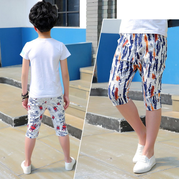 Nyári gyermek nadrág élénk színekben, mintával