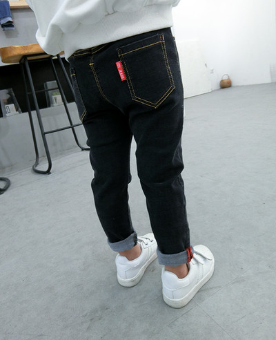 Blugi copii simpli pentru fete tip slim, potriviti pentru utilizarea de zi cu zi in doua culori