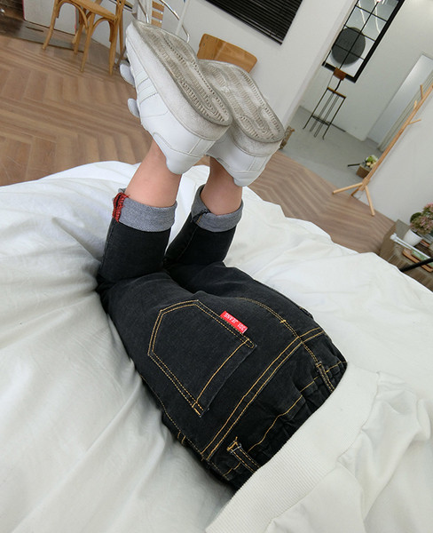 Blugi copii simpli pentru fete tip slim, potriviti pentru utilizarea de zi cu zi in doua culori