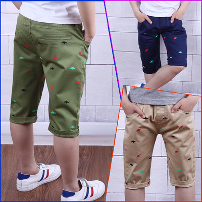 Детски панталони за момчета в с джобове и щампа