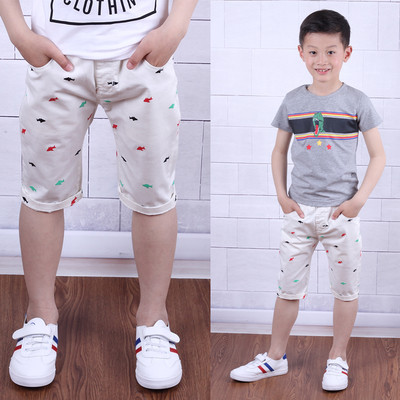 Pantaloni copii pentru baieti in cu buzunare si imprimeu