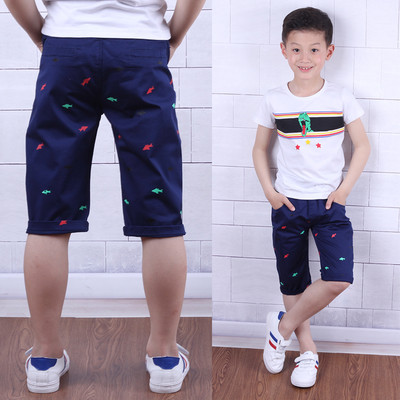 Pantaloni copii pentru baieti in cu buzunare si imprimeu