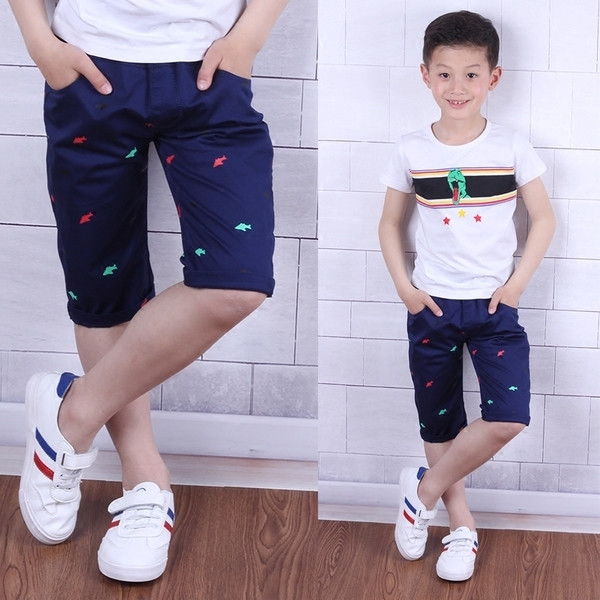 Pantaloni copii pentru baieti in cu buzunare si imprimeu