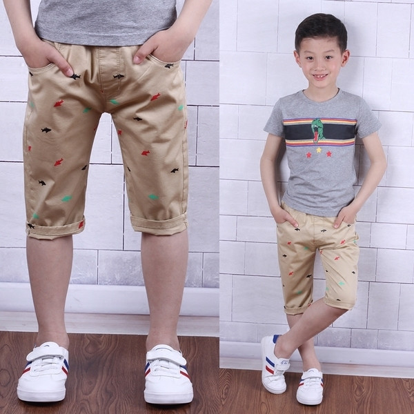 Pantaloni copii pentru baieti in cu buzunare si imprimeu