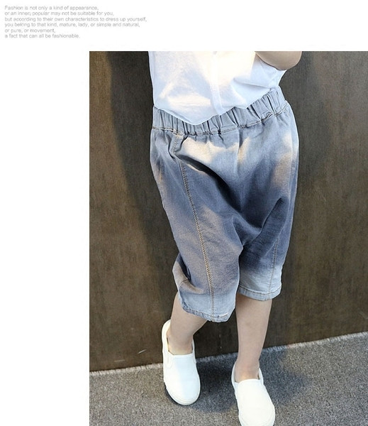 Blugi copii pentru baieti model lat cu talie elastica in culori irizate